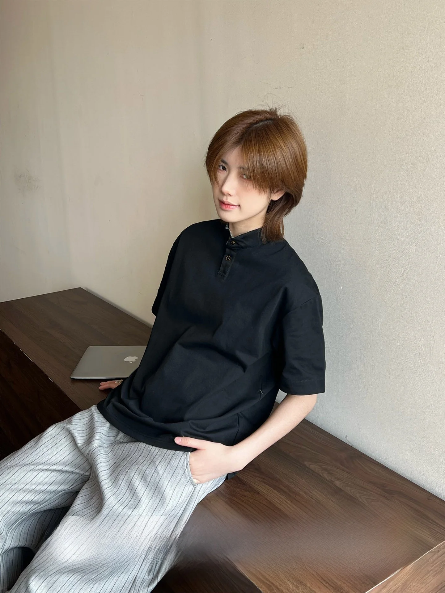 

Футболки Cleanfit для пар с воротником хенли, в клетку, укороченные, из хлопка, с коротким рукавом, женские и мужские, премиум-класса, для комфортного ношения без усталости