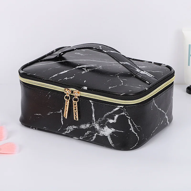 Simple Pattern Square Tote Female Travel Cosmetic Bag Storage Organizer Makeup Bags Ladies Big Portable Toiletries Washbag