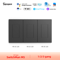 SONOFF M5 SwitchMan wifi Smart Wall Switch 120mm version Push Button Switch 1/2/3 Gang Support R5 alexa smartthings yandex alice