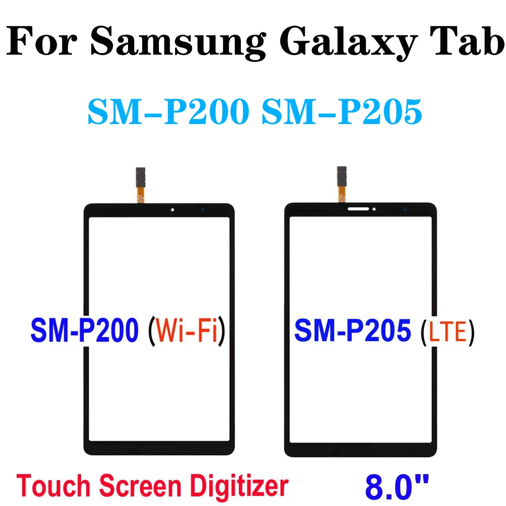 

AAA+ 8 inch New Touch For Samsung Galaxy Tab A 8.0 (2019) P200 P205 SM-P200 SM-P205 Touch Screen Digitizer Glass Panel Sensor