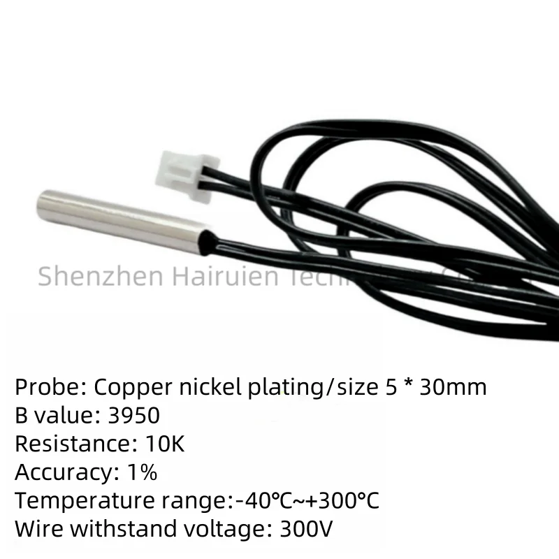เทอร์มิสเตอร์ NTC 1% 10K เซ็นเซอร์อุณหภูมิ B มูลค่า 3950 เครื่องทําความเย็นเครื่องปรับอากาศตู้เย็น Probe ความยาว 1 เมตร