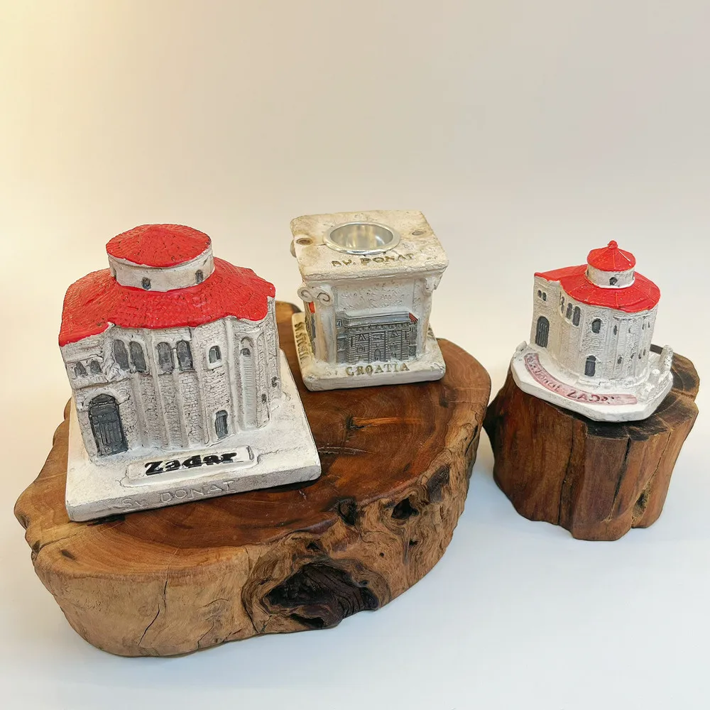 3 Styles Zadar Croatia Landmark Resin Souvenir Set, Church Model Gift