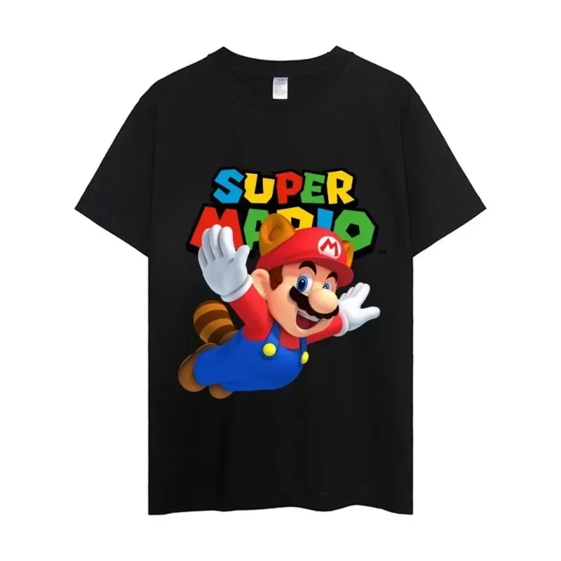 

MINISO M-Mario Super Bros T Shirt Men Couple Combination Clothes Short Sleeve Collar Fashion Woman Cotton