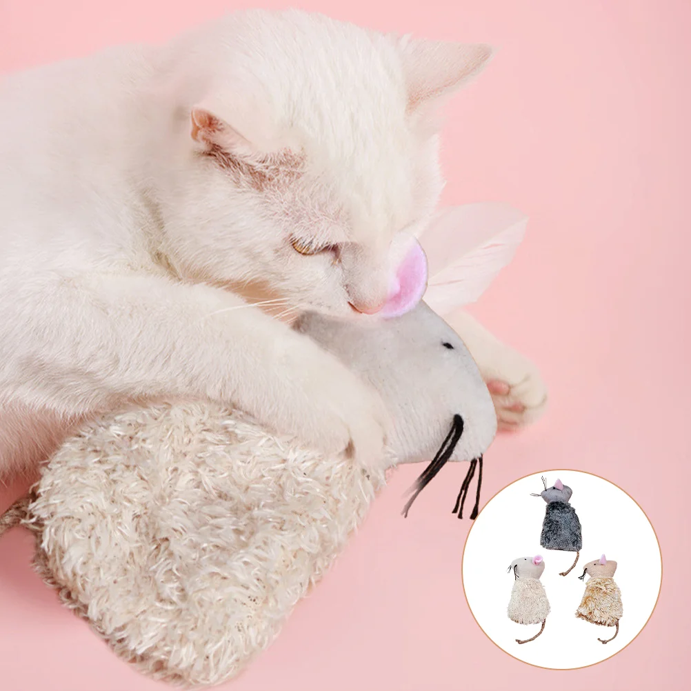 3 Pcs Cat Kangaroo Interactive Biting Playthings Small Dog Gift Plush Chewing