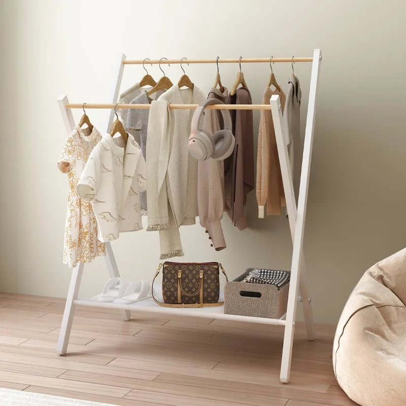 

Simple household drying rack Floor-to-ceiling dormitory folding bedroom coat rack Indoor clothes rack Balcony clothes drying rod