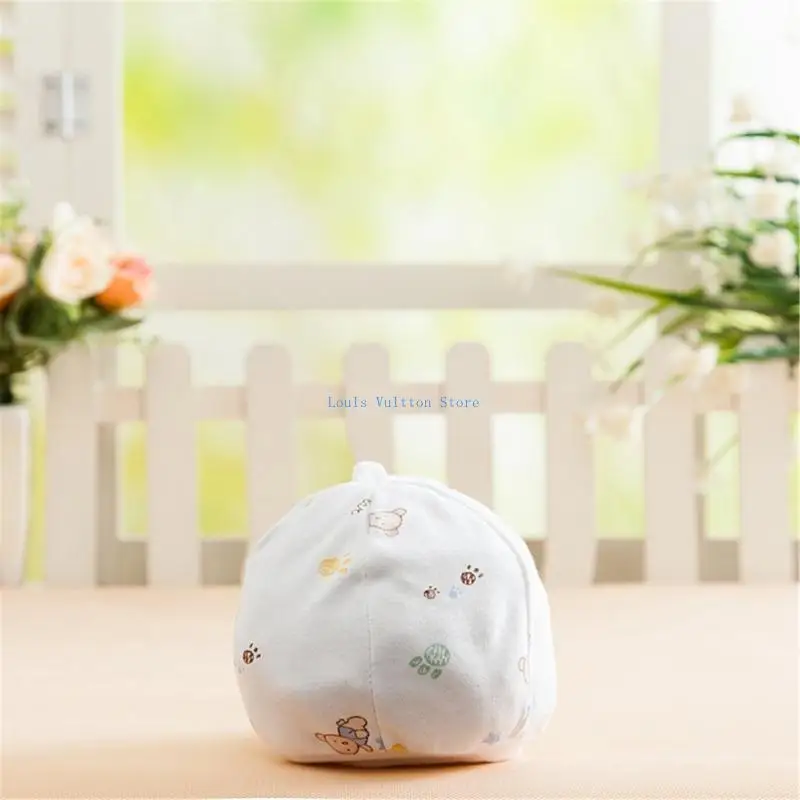 L5YB مجموعة قبعات أطفال مريحة وقابلة للتمدد مكونة من 10 قبعات قطنية قابلة للتنفس لحديثي الولادة لأغطية الرأس على شكل جمجمة للرضع