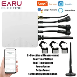 Tuya Smart Life 3 fasi WiFi Energy KWH Meter 80A 300A Power Clamp trasformatore di corrente App Monitor e registrazione del consumo energetico