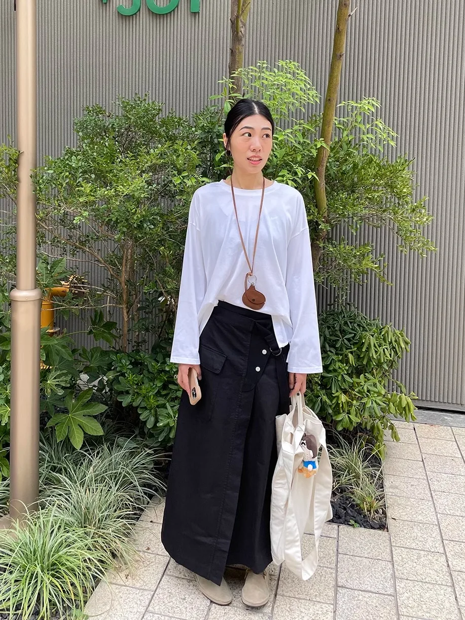 

Cxxmagique Long One-Piece Straight Cut Skirt with Belt Casual Women's Faion Workwear Sle mid Waist Cotton Skirt