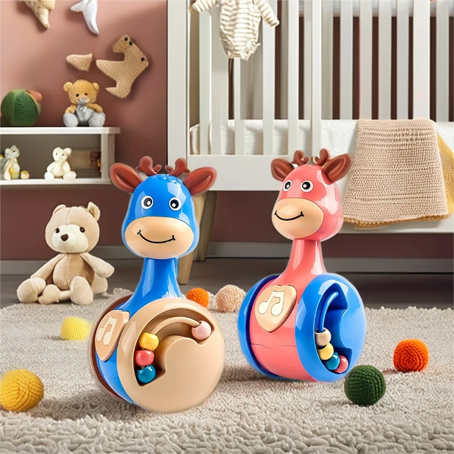 Fawn Sliding Tumbler Toy Rattle Baby Educational Early Education Gift Toy for Baby