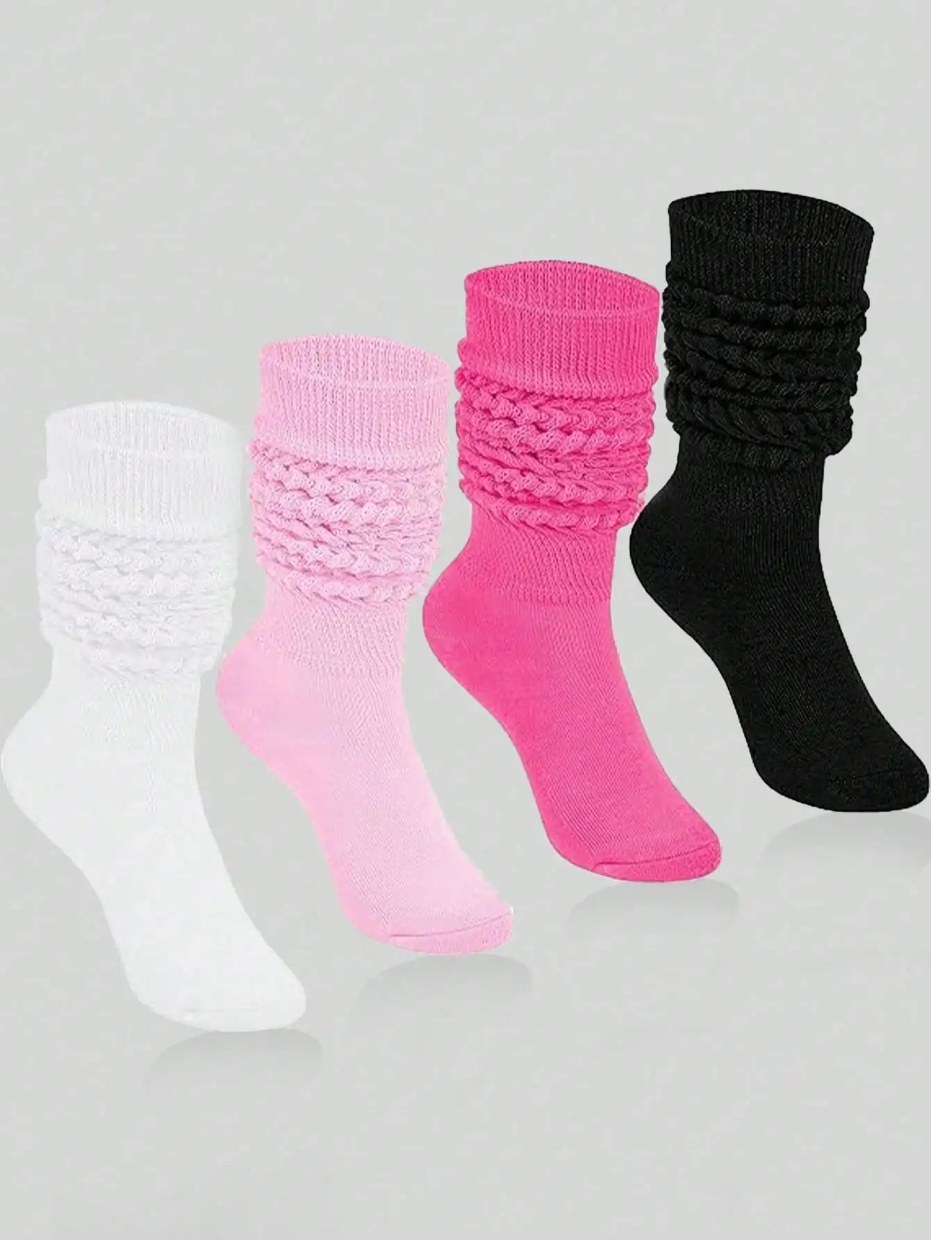 4/8 Pairs Women's Slouch Knit Socks Women Scrunch Socks Women Scrunchie Socks women crew socks
