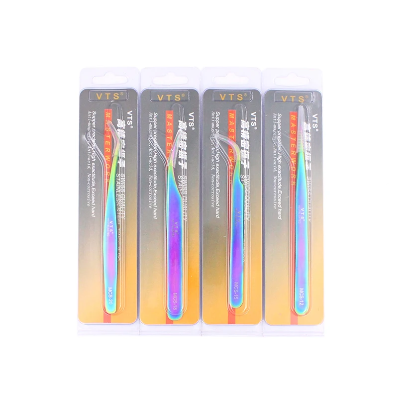 Stainless Steel Eyelash Extension Tweezers Anti-static Anti-magnetic Lash Tweezer 3D Fan Volume Lashes Makeup Tool