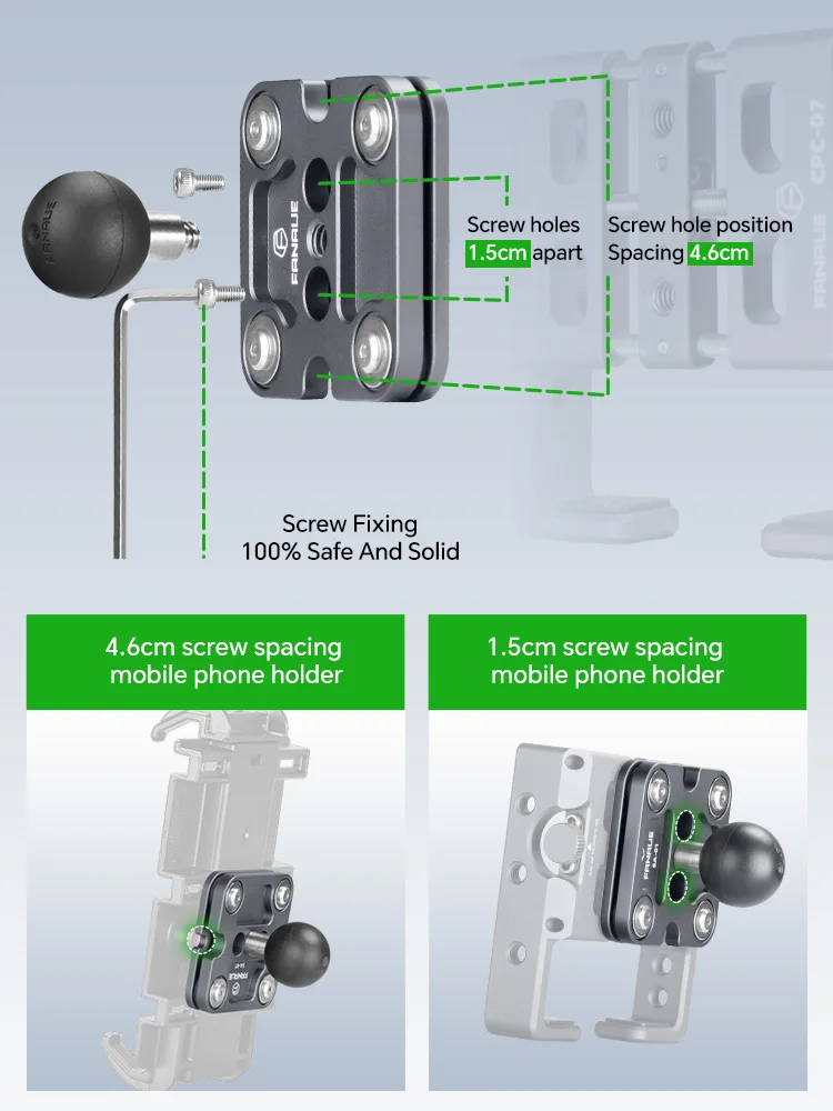 FANAUE Mobile Phone holder cradle anti Shock Absorber support electric Shocking Motorcycle stand mounts Ball car for RAM Mount