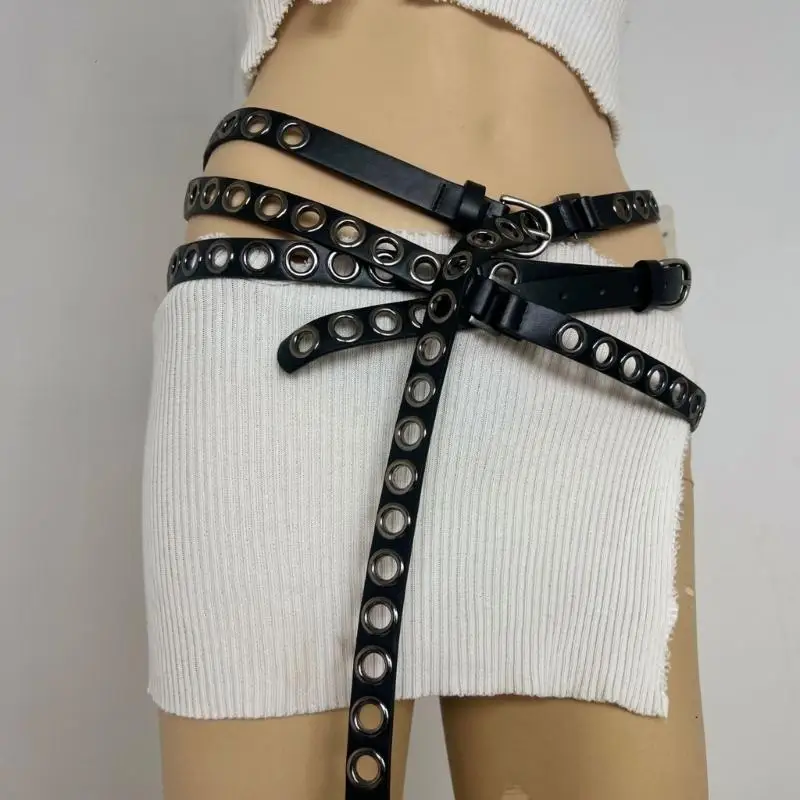Multi Wrap Thin Thin Leather Sash ความยาว 368 ซม. การออกแบบมินิมัลลิสต์เอว cincher h7ef