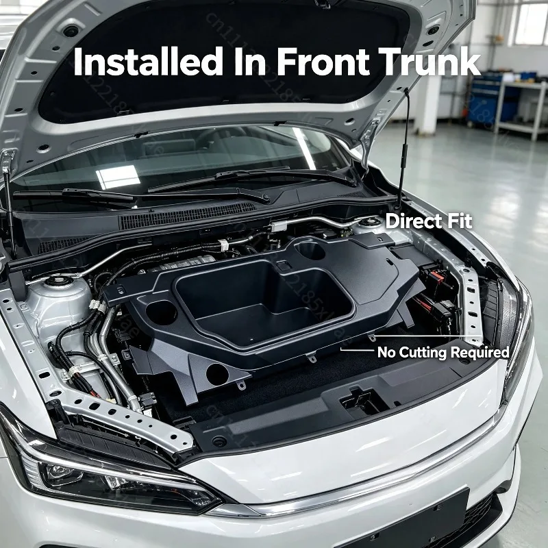 Waterproof Dustproof Front Trunk Storage Box, Car Interior Sorting Container, Auto Storage Organizer Accessories