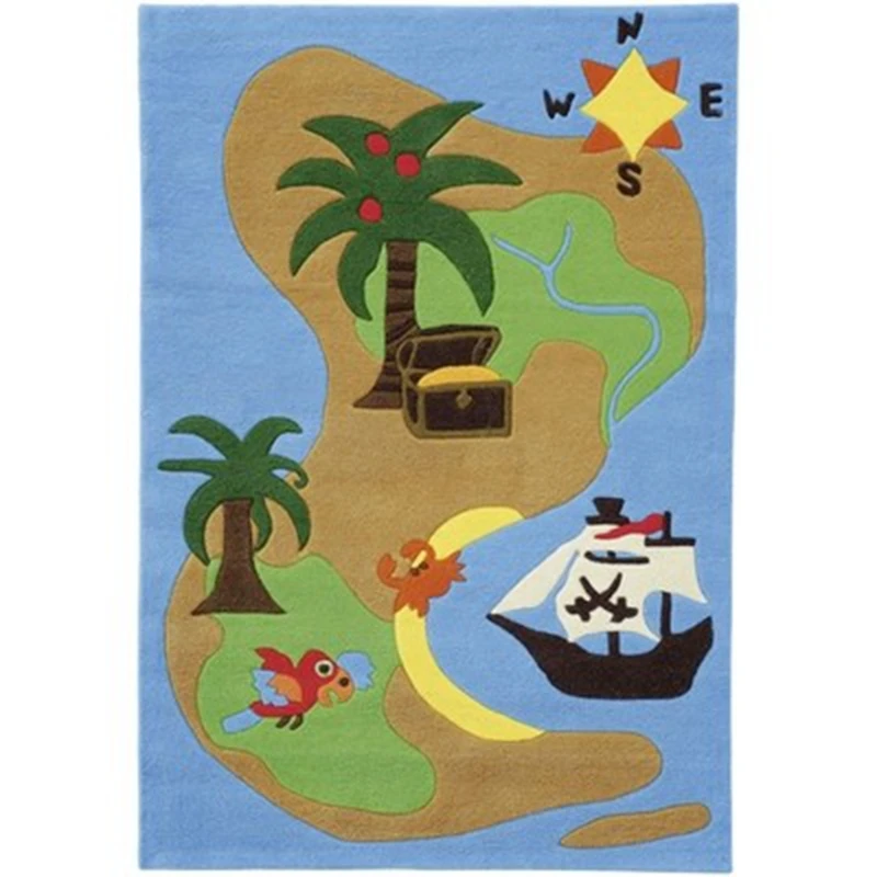 Light luxury colorful striped cute children's cartoon kindergarten mat early education living room bedroom study handmade carpet