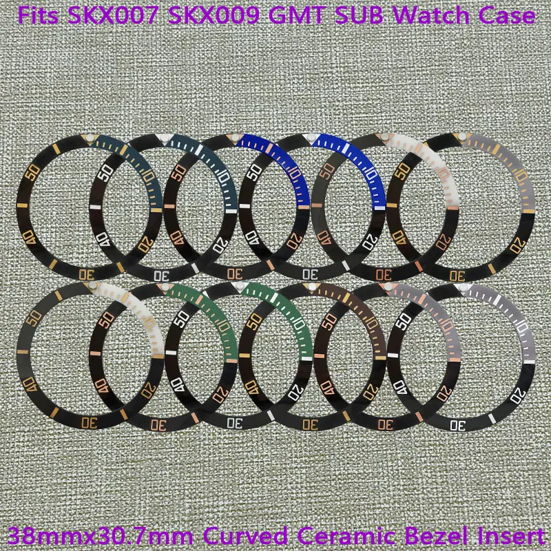 

Mod NH35 Case Ring 38mmx30.7mm Ceramic Bezel Insert Fits SKX007 SKX009 SRPD Case NH35 NH36 Movement Men Diving Watch Accessories