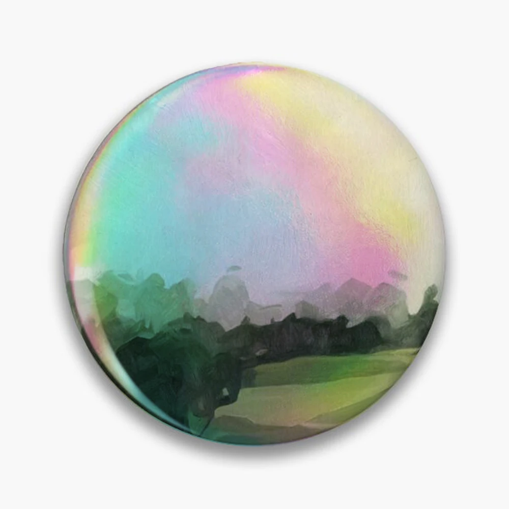 Olive Afternoon Pin Holographic Star Heart Pin Brooches Laminated Button Fashion Accessory