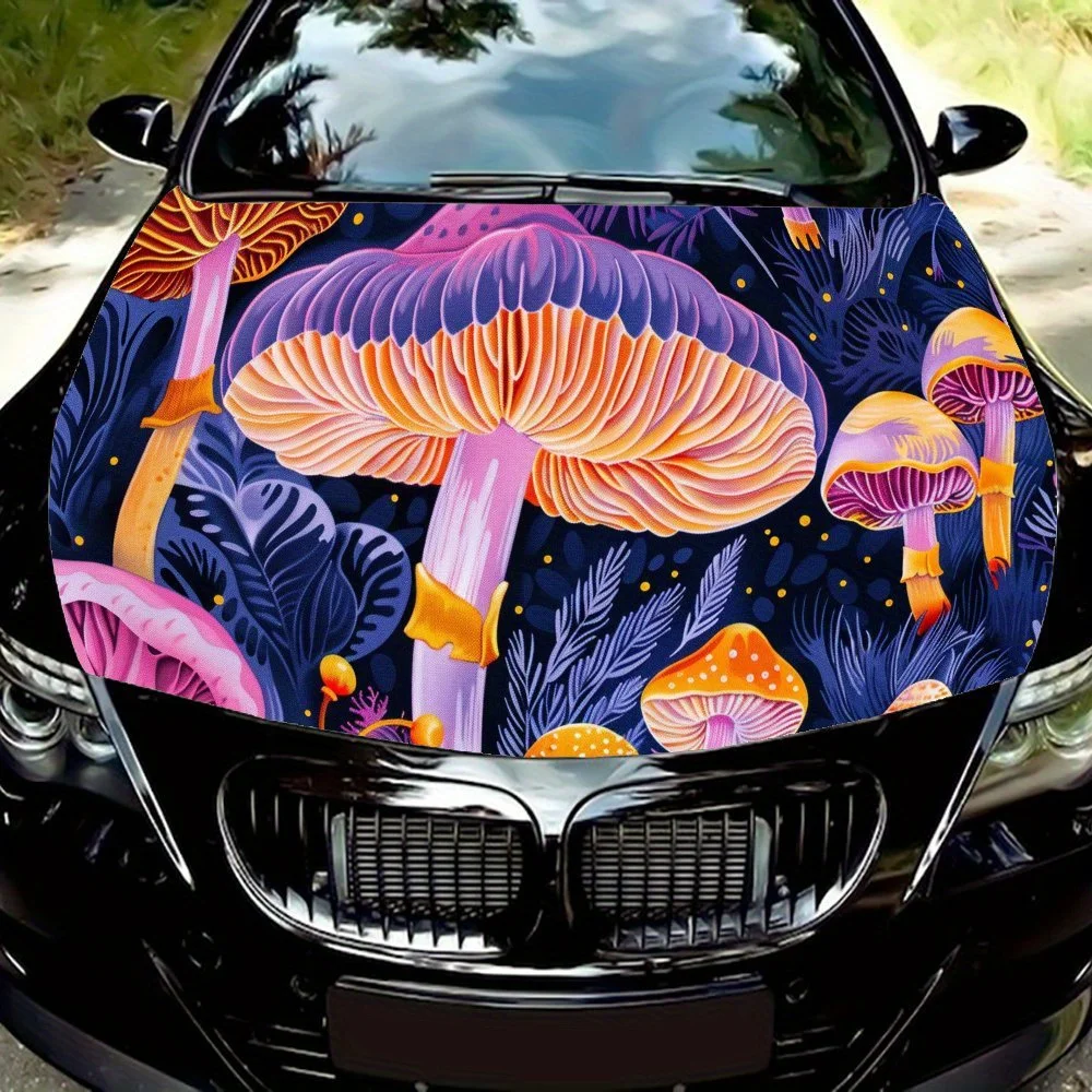 

Fantasy - наклейки на капот автомобиля с принтом грибов, водонепроницаемые самоклеящиеся виниловые наклейки для автомобиля, защитные наклейки для украшения автомобиля, ca