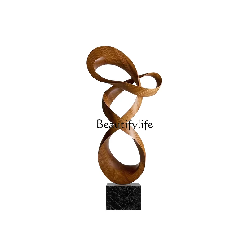 Abstract solid wood sculpture ornament B & B club Hotel high-end art decoration