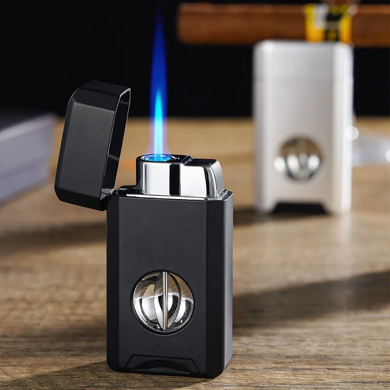 ولاعة سيجار 2026 من النوع V مع ولاعة سجائر مدمجة متعددة الوظائف ومباشرة مع دعم قطع دخان السيجار #3