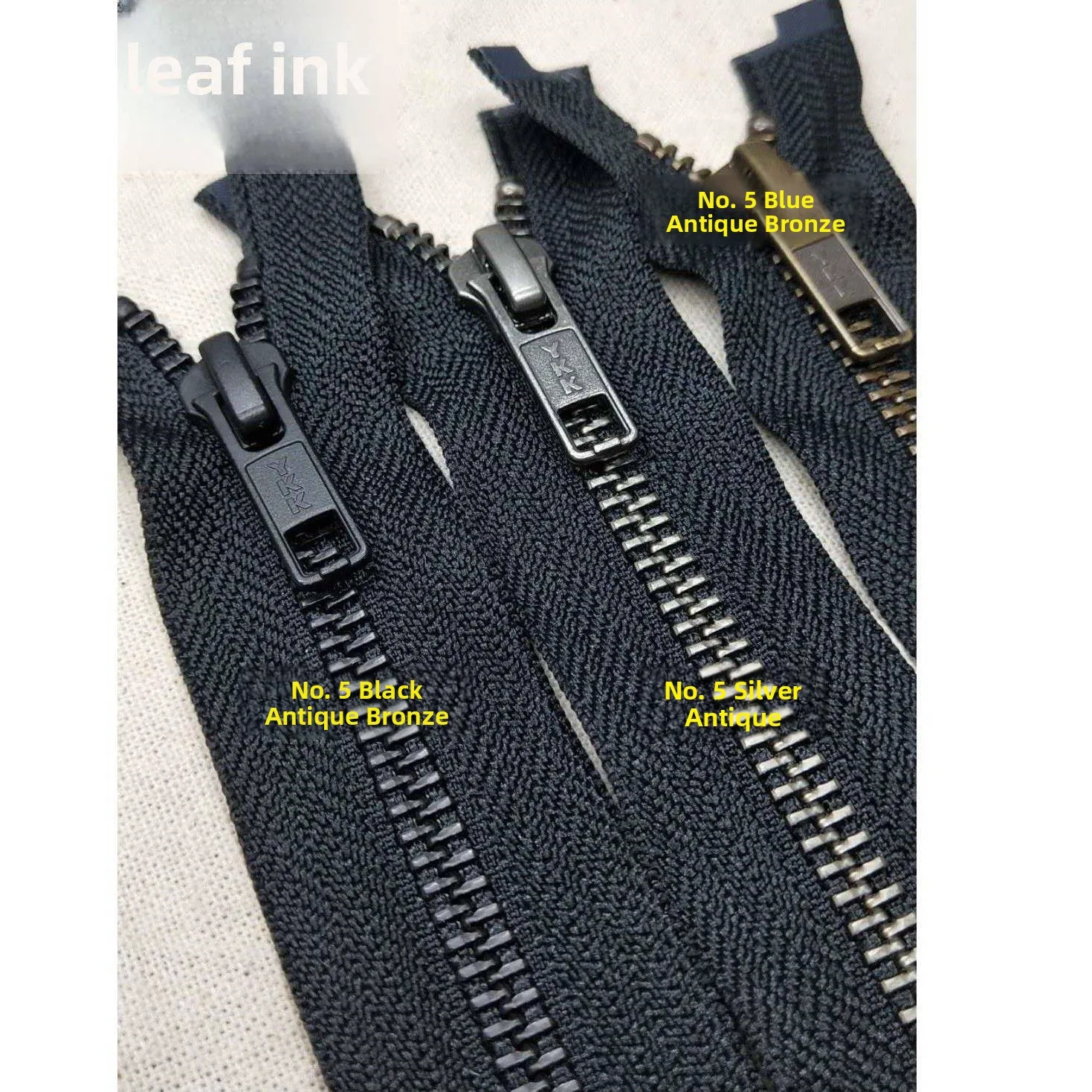 ziper-metalico-ykk-no5-de-ponta-Unica-preto-bronze-prata-antiga-para-jaquetas-roupas-de-algodao-texteis-domesticos-e-a