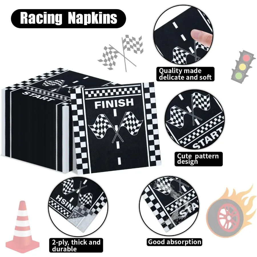 100 قطعة سيارة سباق pkins سباق السيارات حفلة عيد ميلاد زينة سباق السيارات متقلب العلم حفلة pkins ورقة لوه pkins ل اثنين سريع