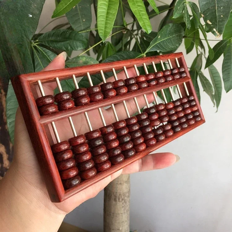 Small leaf red sandalwood abacus ornament abacus beads craft wood carving decoration