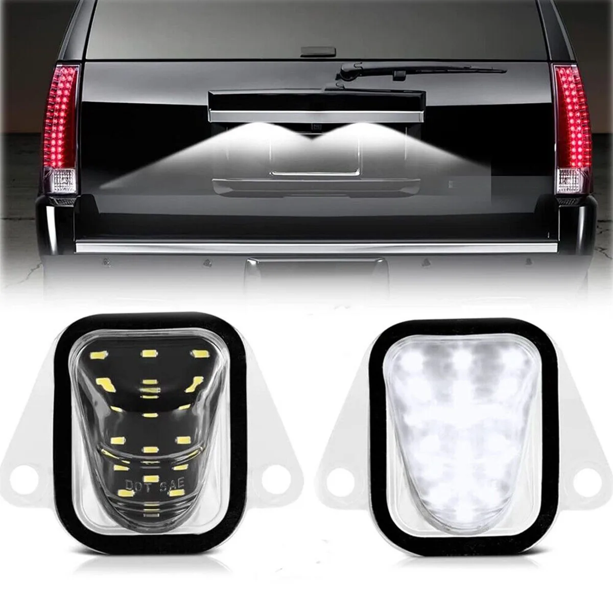 

2X LED License Plate Tag Lights For 2007-2014 Suburban Tahoe Yukon Escalade ESV