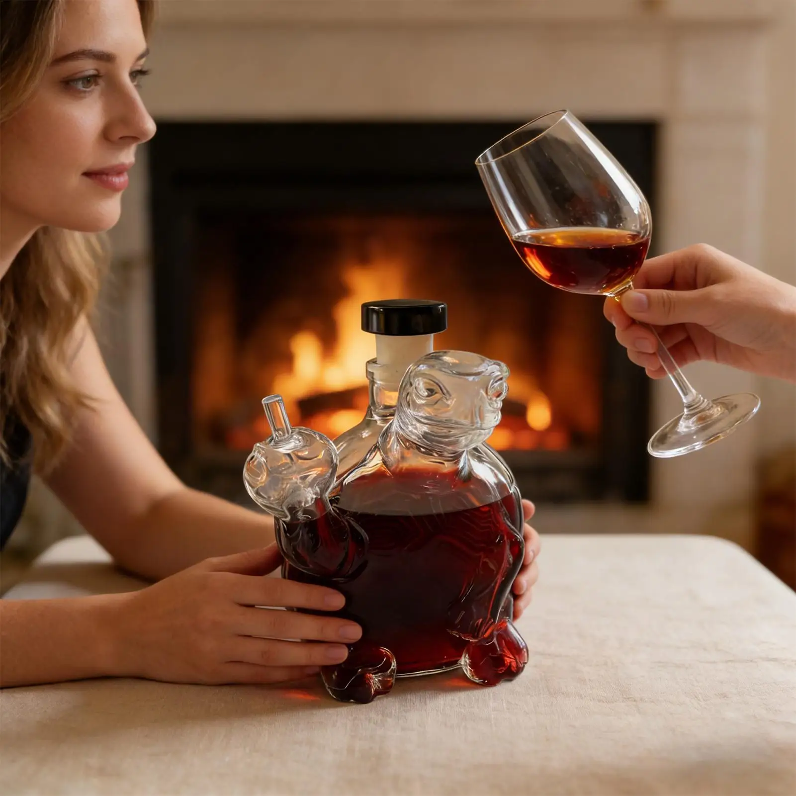 Alcohol Decanter Reusable Turtle Glassware Home Decor Turtle Alcohol Decanter Whiskey Bottle For Men Brother Dad Birthday