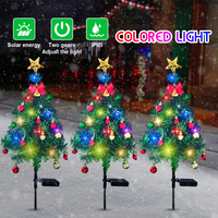 LED Solar Christmas Tree Decor Lights Outdoor Waterproof Garden Lawn Xmas Tree Stake Light For Pathway Yard Christmas Decoration