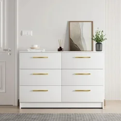 6 Wooden Chest of Drawers Storage Drawer Spacious Storage Cabinet Furniture Tall Dressing Table With Modern Metal Handles Locker