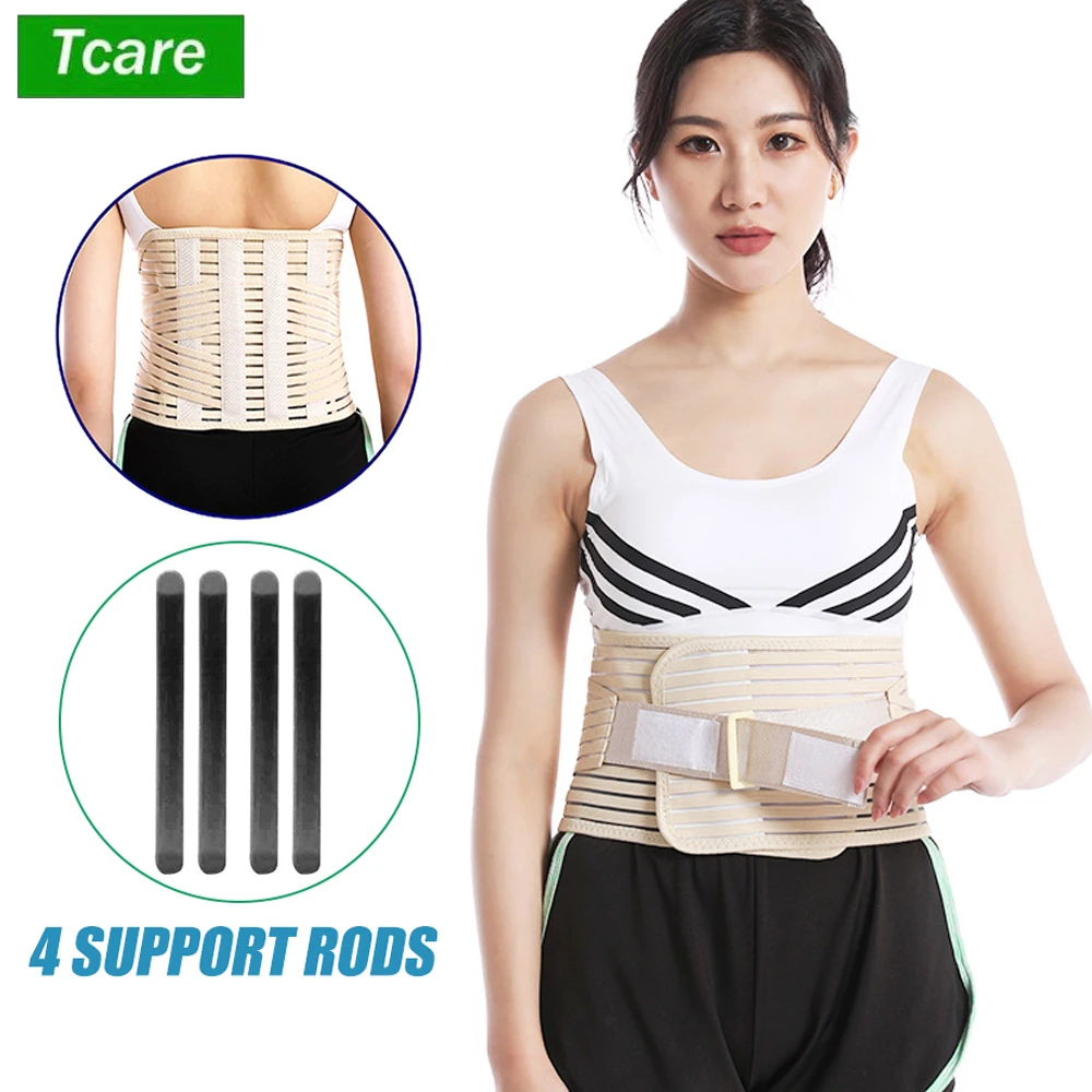 Tcare Lumbar Back Brace,Adjustable Trainer Straps for Lower Back,Immediate Back Waist Pain Relief,Theraputic Sciatica Breathable