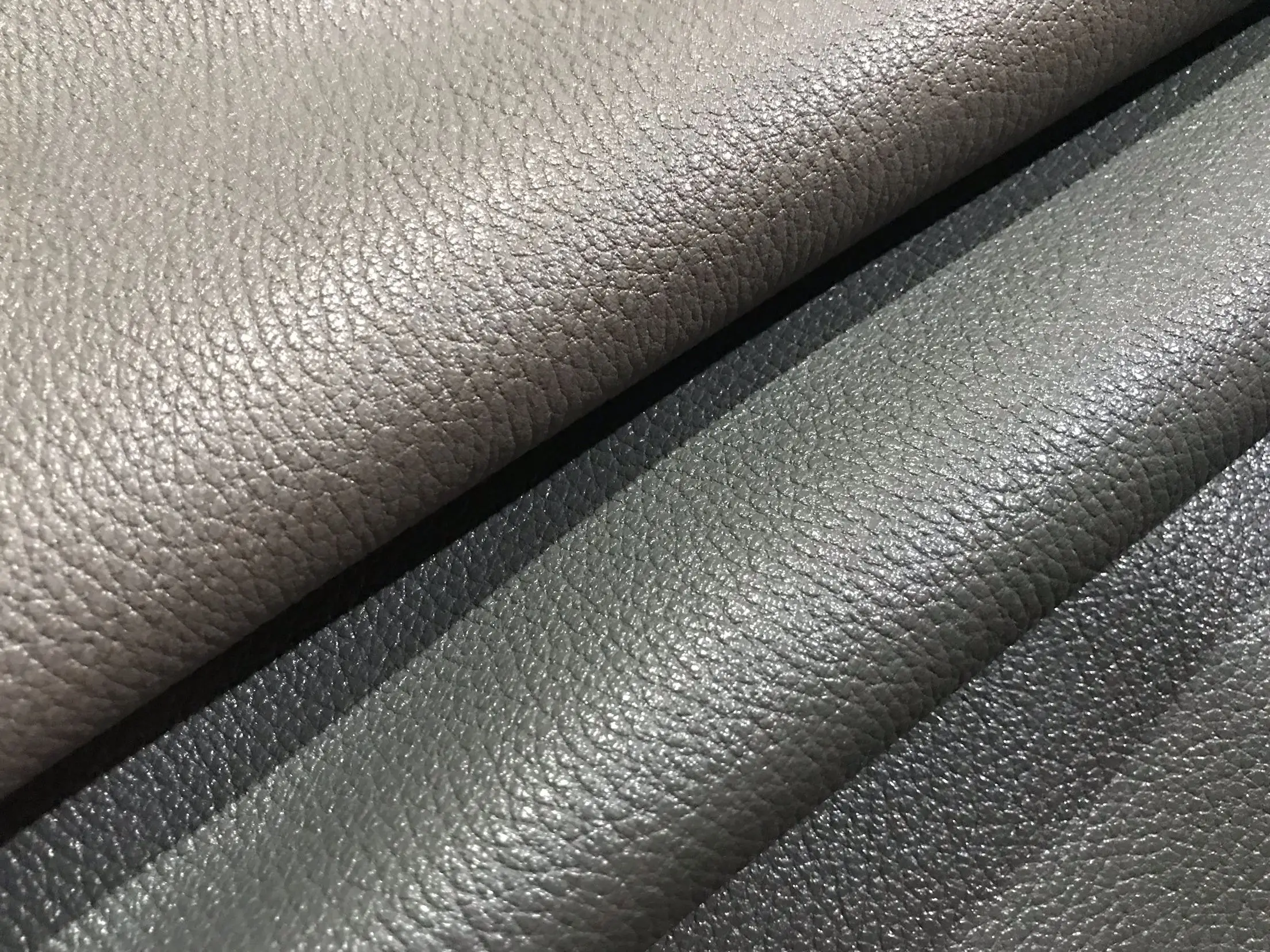 Japan Sheepskin Top Layer Full Grain Leather, Light Gray, Dark Gray, Thickness 1.0-1.2mm, 7-8 SF