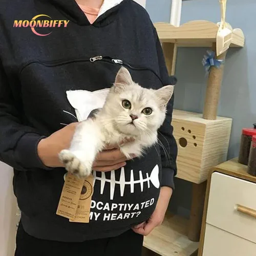 Sudadera con capucha para amantes de los gatos, jerseys con pata de perro canguro, bolsa para abrazar, sudadera con bolsillo, oreja de Animal, con capucha, Plus