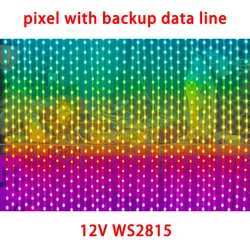 Рождественская гирлянда WS2815 с резервной линией передачи данных, 100 м, 2000 светодиодов, 12 В, пикселей, RGBIC Dreamcolor, 4 провода, 26AWG