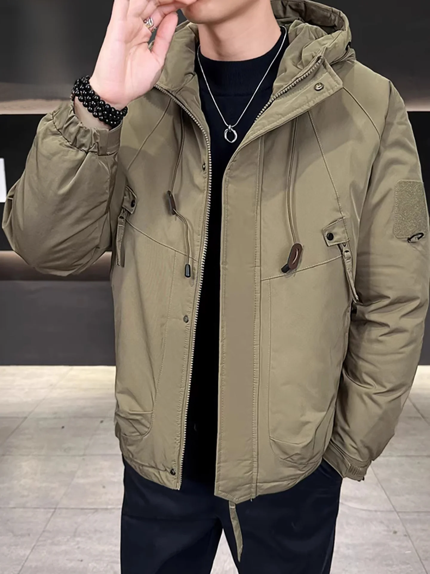 

Зимняя новинка от Nainilu: модная утепленная куртка с капюшоном для молодежи, теплая, ветрозащитная, для активного отдыха и работы, мужская хлопковая куртка