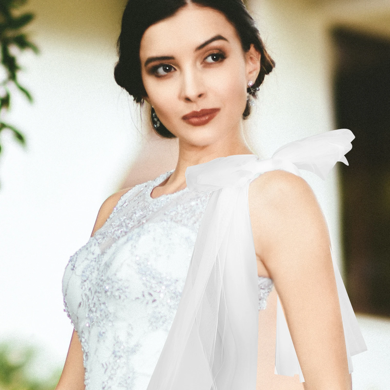 

1 Pair Wedding Dress Shoulder Detachable Elegant Lightweight Bridal Bow Skirt Comfortable Party Banquet Dress Accessory Costume