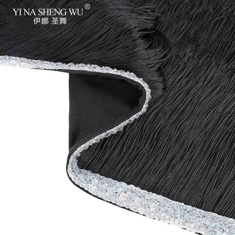 Belly Dance Tassel Waist Chain Female Indian Dance Costume Three-layer Fringed Tassel Short Skirt Latin Dance Practice Costume