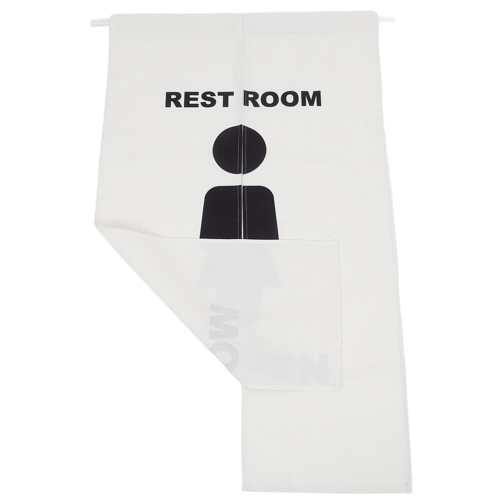 

1Set Doorway Curtain Polyester Fiber No-Punch Privacy Shielding for Public Restrooms Malls Offices Stylish Half Coverage