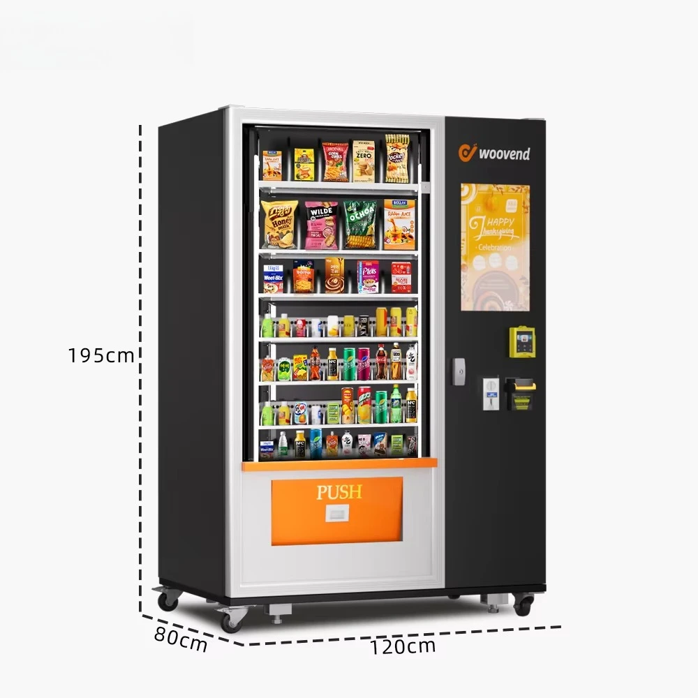 Máquina de Venda Automática Comercial por Atacado para Bebidas com Pagamentos por Cartão de Crédito/Dinheiro, Serviço OEM/ODM, Máquina de Venda Automática de Lanches para Cinemas e Shoppings