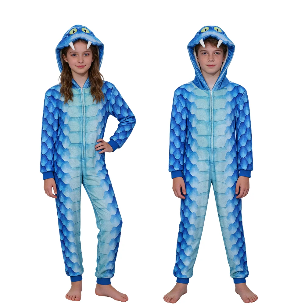 

Anime Snake Gary Cosplay Jumpsuits Funny Bodysuits Head Gloves Adult Boys Carnival Party Snake Scales Printed Costume Pajamas ﻿