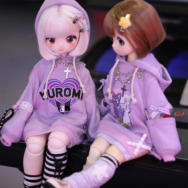 BJD doll clothes for 1/4 1/5 1/6 size cute hoodie doll clothes set 1/4 1/5 1/6 BJD doll clothes doll accessories (5 points)