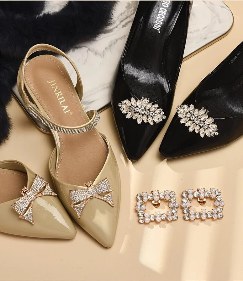 2 Stück dekorative Schmuckclips für High Heels, DIY-Abnehmbare Strass-Schnallen, Zehen-Zubehör, modische Schuhdekoration – Detail 1