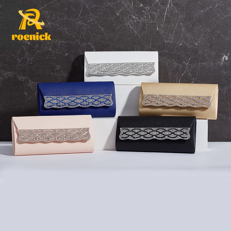 Женские вечерние сумки ROENICK с бриллиантами, Наплечные сумки-Кроссбоди из искусственной кожи с цепочкой для банкета и ужина, роскошные женские сумки