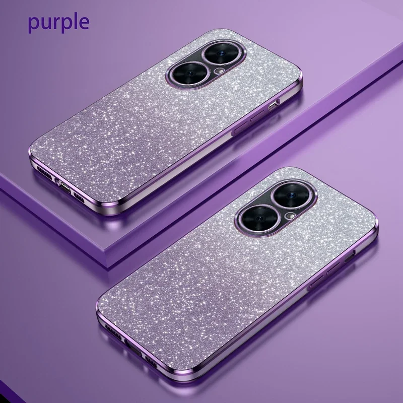 Чехол для Huawei Nova 11i, чехол для телефона Huawei Nova 11i, искусственная кожа, роскошный силиконовый чехол-накладка с блестками и градиентом