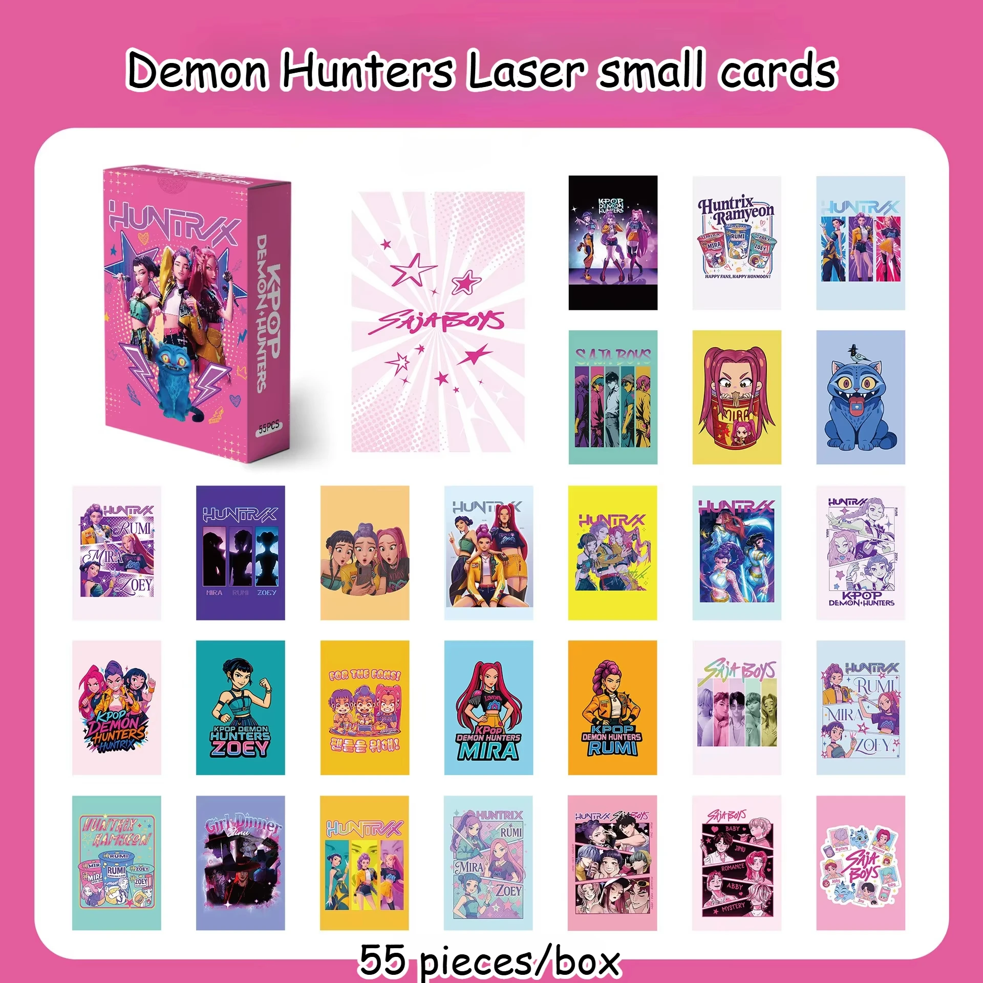 

55 шт. K-Ppop охотник на демонов держатель для фотокарточек мультфильм аниме демон охотничья карта группа открытки наклейки баннер воздушный шар подарок