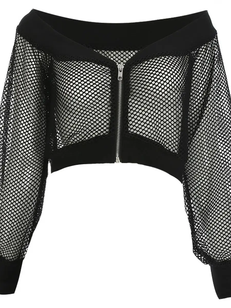 Street Gothic-style shirt sun protection clothing, short sleeve off-shoulder top