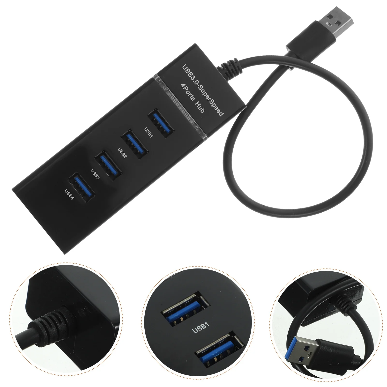 

1Pcs 4 Ports Hub USB 3.0 Adapter High Speed 5gbps Data Transfer No Driver Needed for Computer Laptop Peripherals