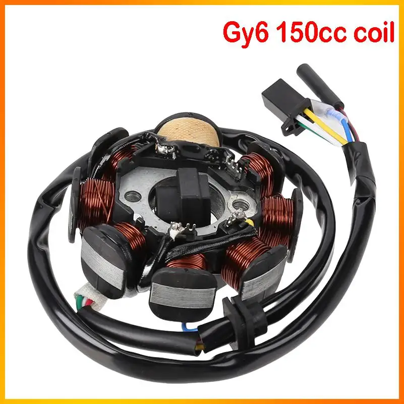 

8 Coils Motorcycle Stator Ignition Coil Magneto For GY6 49cc 50cc 110cc 125cc 150cc 139QMB 147QMD 152QMI 157QMJ Scooter Moped