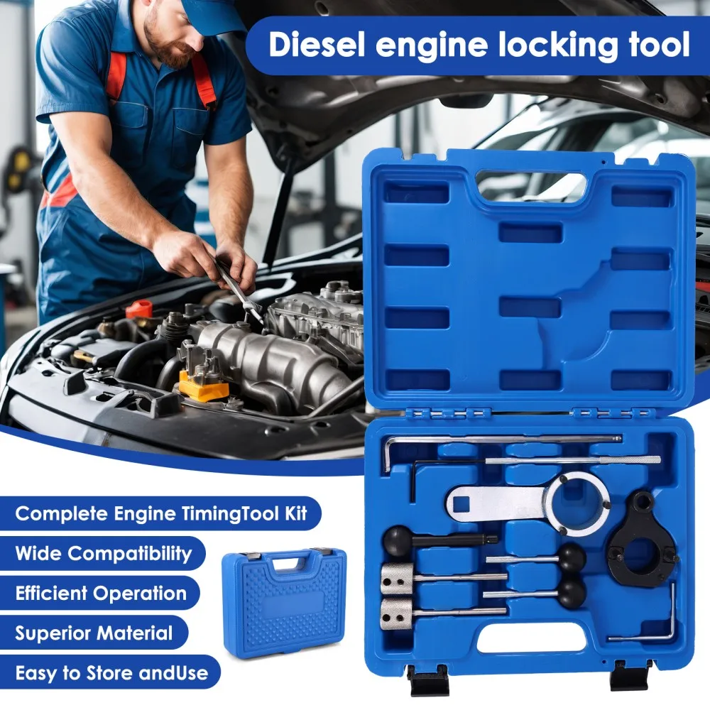 10pcs/Sets Diesel Engine Timing Locking Tool For VAG VW Audi Seat Skoda 1.6 2.0 TDi CR 2012 Car Tools